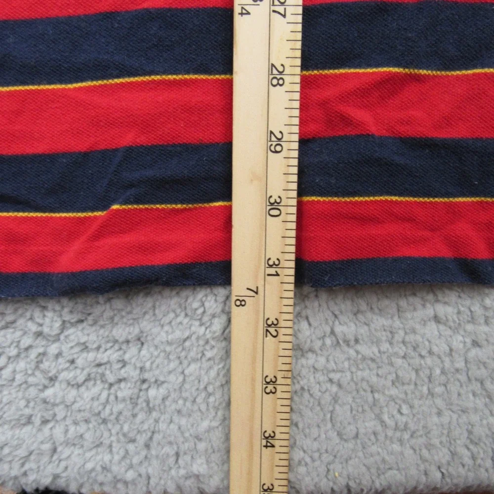 Polo Ralph Lauren Men's Red Navy Stripe Polo Shirt Short Sleeve Size XXL‎